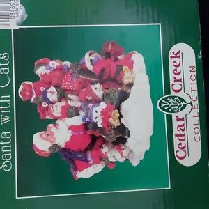 Santa with Cats Figurine Retired by Cedar Creek VINTAGE